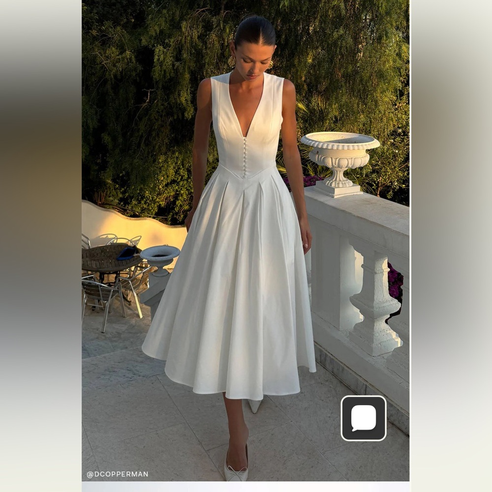 Meshki White Sleeveless Midi Dress